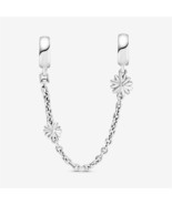 S925 Sterling Silver Daisy Flower Safety Chain Charm,Mom  Gift,Gift for Her - $13.99