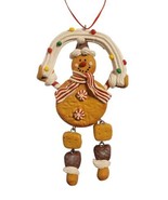 Cookie Smores Gingerbread Man Ornament Jointed Legs Holding Marshmallow ... - £6.68 GBP