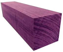 TWO (2) EXOTIC LARGE KILN DRIED PURPLEHEART TURNING BLANK LUMBER 4&quot; x 4&quot;... - $49.45