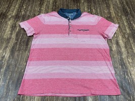 Ted Baker London Men’s Pink/Gray Polo Shirt - Size 6 or 2XL - £7.89 GBP