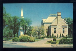 Weymouth, Mass/MA/Massachusetts Postcard,  Village Green, Fogg Library - $4.00