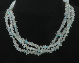 DTR JAY KING 925 Silver - Vintage Turquoise &amp; Aquamarine Chain Necklace - NE2996 - £154.52 GBP