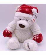 Amazon Holiday Gund White Teddy Bear Red Hat Mittens Snowflake Plush 9th - $35.99 CAD