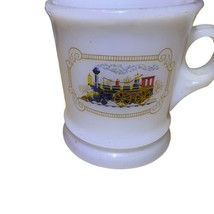 VTG 1970’s Avon Milk Glass Shaving Mug Cup Iron Horse Steam Train Locomotive - £10.27 GBP