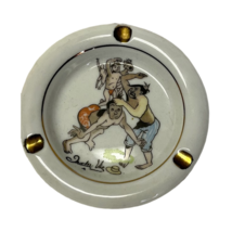 Trader Vic Ashtray Tiki bar MCM Vintage Kitschy Souvenir Men fighting Porcelain - £12.68 GBP