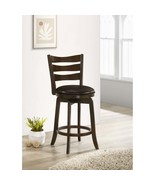 Fenster Dark Brown Wood Counter Height Swivel Bar Chair - $2,953.21 MXN