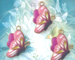 10 pcs Gold Light Dark Pink Butterfly Bead Drop Charms Pendants Findings... - $12.19