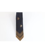 Vintage 60s 70s Rockabilly Silk Flower Geometric Skinny Neck Tie Wedding... - $545.25 MXN