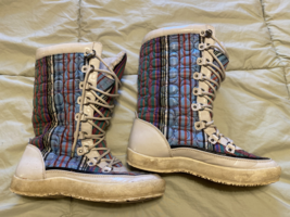 COACH POPPY Peggey Tartan Plaid Quilted Women&#39;s Shearling Winter Boots 8... - $75.00