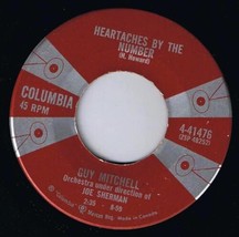 Guy Mitchell Heartaches By The Number 45 rpm Two Canadian Pressing - £3.86 GBP