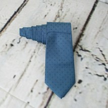 Calvin Klein Mens Mini Oxford Square Silk Tie Aqua Teal Slim Profile - £11.65 GBP