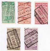 Stamps Belgium 1927 Railway Parcel Stamp Used Lot Of 5 - £1.13 GBP