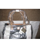 NEW LEATHER BLACK/ WHITE/TAN SHOULDERBAG CROSSBODY  - $88.99
