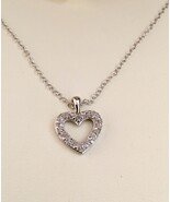 Littman Jewelers Diamond Accent Heart Pendant Necklace in Sterling Silver - $68.16 CAD