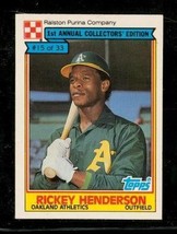 Vintage 1984 Topps Ralston Purina Baseball Card #15 Rickey Henderson Oakland A&#39;s - £7.78 GBP