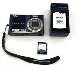 Nikon Coolpix S610 10MP Digital Camera Black 4x Zoom Vr Tested - £80.34 GBP