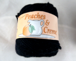 Peaches &amp; Creme Black Yarn 2.5 oz Solid (120 Yds) Cotton Worsted 4 Ply - £4.73 GBP