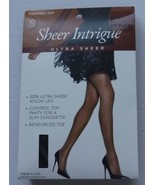 Sheer Intrigue Ultra Sheer Off Black size D 10 Denier Control Top Pantyh... - $7.69