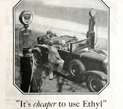 Ethyl Gasoline Co 1928 Advertisement Lithograph Classic Car Gas Pump DWCC5 - $29.99
