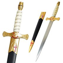 Munetoshi 15.5 Golden Knight Templar Crusader Dagger Steel Medieval Renaissance - £23.07 GBP