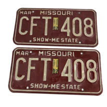 1980 Missouri License Plates use on Corvette Camaro Oldsmobile Buick match set - £15.22 GBP