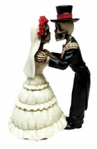Love Never Dies The Ceremonial Wedding Kiss Bride And Groom Skeleton Figurine - £23.17 GBP