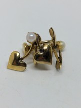 Vintage 12k Gold Filled GF Marvella Hearts Huggies Earrings - £14.15 GBP
