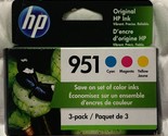 HP 951 Cyan Magenta Yellow Ink Cartridges CR314FN Genuine Sealed Retail Box - $49.98