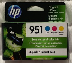 HP 951 Cyan Magenta Yellow Ink Cartridges CR314FN Exp 2025+ Sealed Retail Box - £39.26 GBP