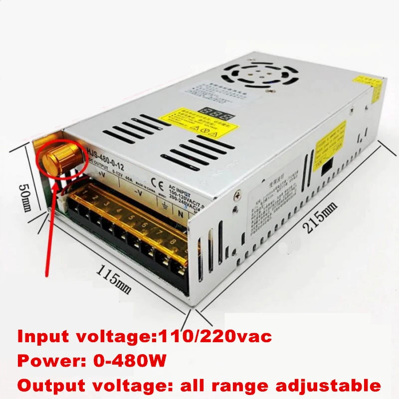 House Home input AC 110/220V 480W output 0-5V 12V 24V 36V 48V 60v 80V 120v 160V  - £65.11 GBP