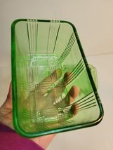 Green Uranium Hazel Atlas Large Butter Dish Criss Cross Pattern image 6