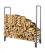 4Ft Firewood Rack Log Holder For Fireplace Wood Storage Holder Outdoor B... - £58.84 GBP