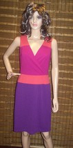 Adrianna Papell Sleeveless Colorblock Jersey Sheath Dress Hyacinth Size 4 NEW - £64.77 GBP