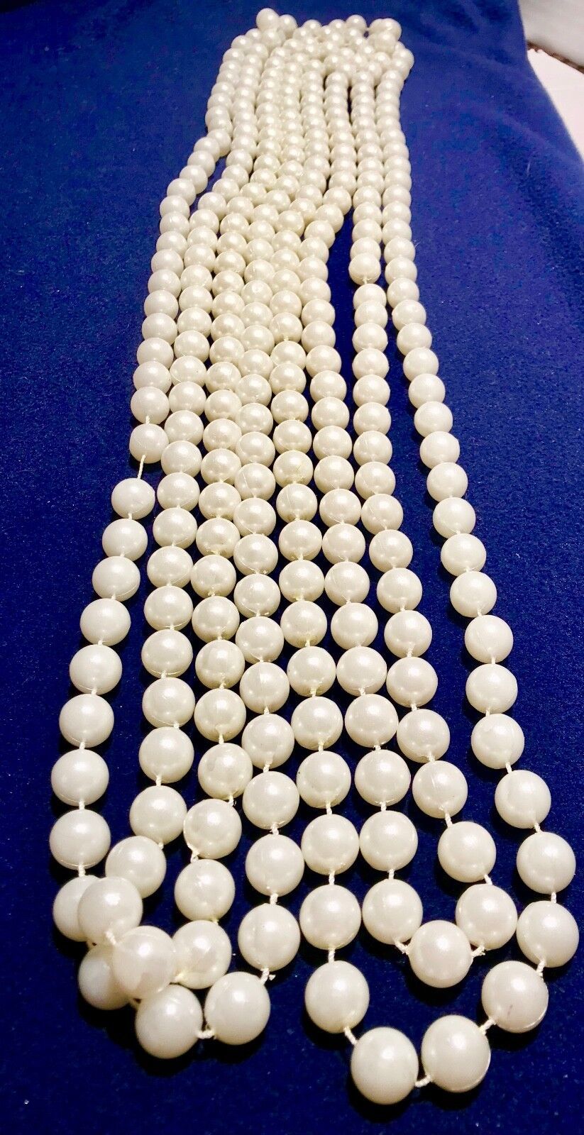 Primary image for Mardi Gras Bead Very Long Necklaces Lot of 3 Pearl & Purple 48 Inch New Orleans