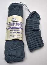 Vintage Columbia-Minerva Featherweight Worsted Wool Yarn-Partial Skein Gray - £5.17 GBP