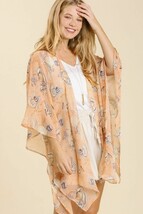 Umgee Full Size Sheer Mixed Print Kimono with Side Slit Plus Size - $42.07+