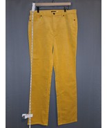 Talbots Women&#39;s Corduroy Yellow Straight Leg High Rise Pant Size 12 - $49.50