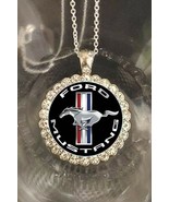 Ford Mustang pretty rhinestones silver necklace beautiful gift fast ship... - $32.90 CAD