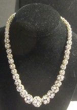 Vintage Rhinestone Graduated Beaded Necklace with matching earrings - £59.51 GBP