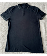 John Varvatos Polo Shirt Mens Cotton Pique Collar Black Button Size Smal... - $534.59 MXN