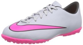 Nike JR Mercurial Victory V Gray/Pink Turf Soccer Futsal Shoes Kid Boy s... - $79.46
