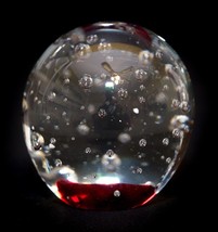 Vintage Paperweight Art Glass Controlled Bubble Clear Glass - $18.81