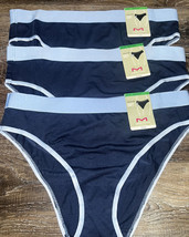 Maidenform ~ 3-Pair Womens High Leg Underwear Polyester Blend Blue ~ L/7 - £19.39 GBP