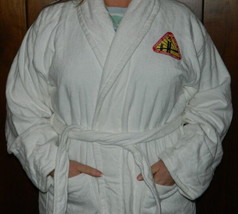 Star Trek TNG Starfeet Academy Embroidered Logo White BathRobe Size MEDIUM NEW - £54.13 GBP