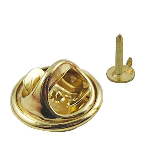 Bluemoona 100 Sets - Brass TIE Tac Tacks Butterfly with Clutch Findings Round Pi