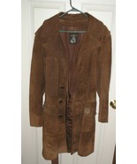 Puritan Brown Leather Coat Jacket w Belt Size 42 - £22.00 GBP