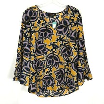NWT Womens Size Large Renee C. Retro Floral Print Blouse - $29.39