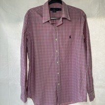 Ralph Lauren Men’s Shirt Size Large Classic Fit Pink Plaid Long Sleeve P... - £18.36 GBP