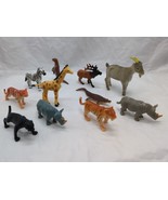 Lot Of (11) Wild Animal Plastic Animal Toys Panther Tiger Zebra Otter Go... - $507.86 MXN