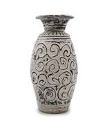 Swirl Patterned Cream Vase From Lombok - £15.62 GBP